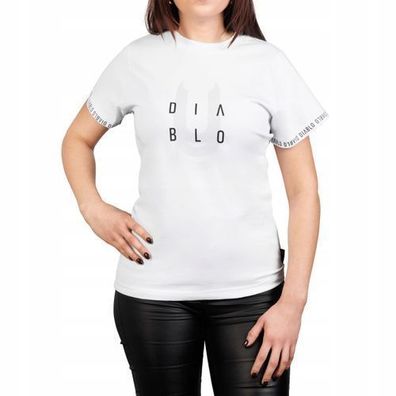 DIABLO Damen-T-Shirt aus Baumwolle, bequem, vielseitig, luftig, weiß, XL