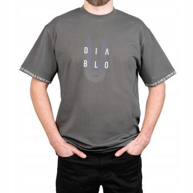 DIABLO T-Shirt Herren-T-Shirt aus Baumwolle Bequem 3D-Aufdruck Anthrazit r S