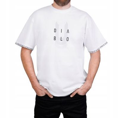 DIABLO T-Shirt Herren-T-Shirt aus Baumwolle Bequem 3D-Aufdruck Weiß Größe XL