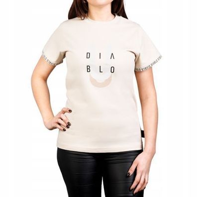 DIABLO Damen-T-Shirt aus Baumwolle, cremefarben, bequem, luftig, beige, Größe S