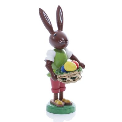 Osterfigur Hase mit Korb voller Eier Höhe ca 9 cm NEU Osterdeko Osterhasenfigur