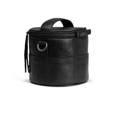 muud Saturn Mini Crossbody Tasche Leder 14x15 cm in Schwarz