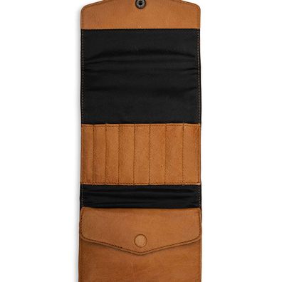 muud Civ faltbares Lederetui 14x14 cm in Whisky Aufbewahrung von Stricknadeln