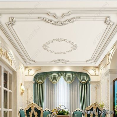 Deckenbild 3D Wandtapete Stuck Decken Design Hintergrundwand Dachtapete 7776