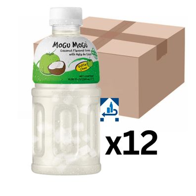 12er-Pack Mogu Mogu Kokos Getränk mit Nata de Coco 320ml (inkl. 3,00€ EINWEG-Pfand)