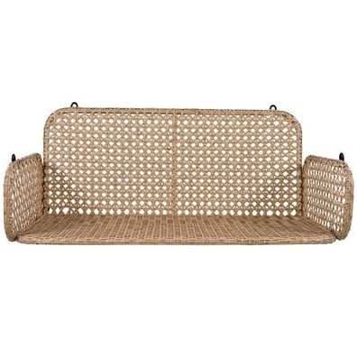 PE-Rattan Doppelsitz Hängeschaukel Garten mit Kissen 320 kg Beige