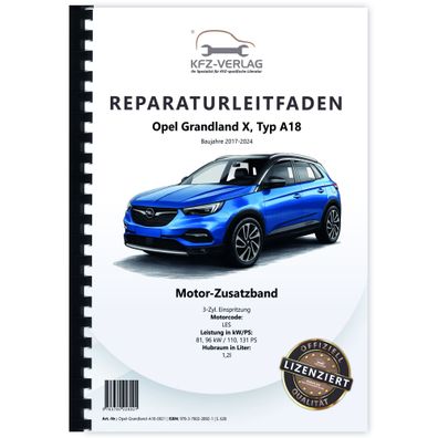 Opel Grandland (17-24) Benzinmotor 110, 131 PS Zusatzband LES Reparaturanleitung