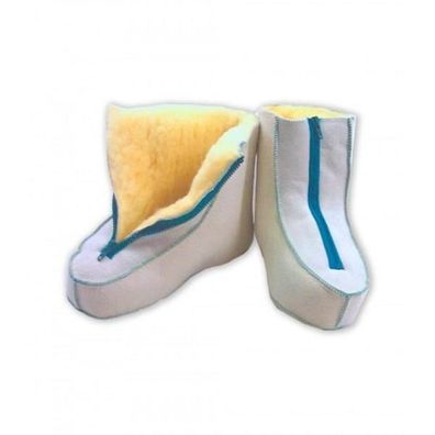 Reha-Schuhe medizinisches Fell mit RV natur Gr. 43/44