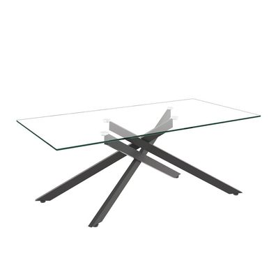 Couchtisch aus gehärtetem Glas 120x60x46 cm schwarz modern