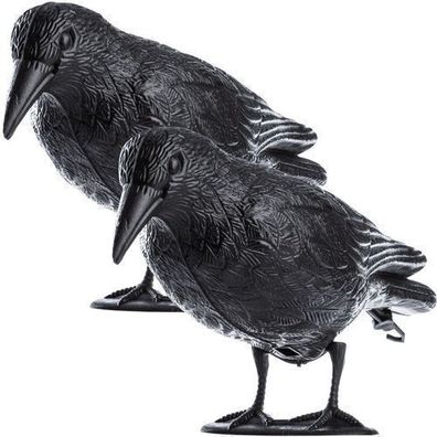 KADAX Schwarz Rabe, Taubenabwehr und Taubenschreck aus Kunststoff, Vogelabwehr