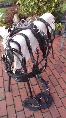 1-spänner Brustblattgeschirr Gr Mini-Shetty mit Quick Relaise, schwarz