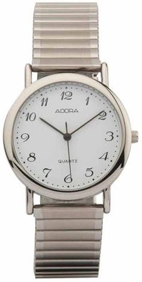 Adora ? Armbanduhr | silberfarbenes Zugband & Gehäuse | Unisex Ø 34mm