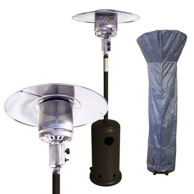 Heizpilz Classico schwarz 14 kW mit grauer Schutzhülle, Gasheizstrahler : Heizer mit