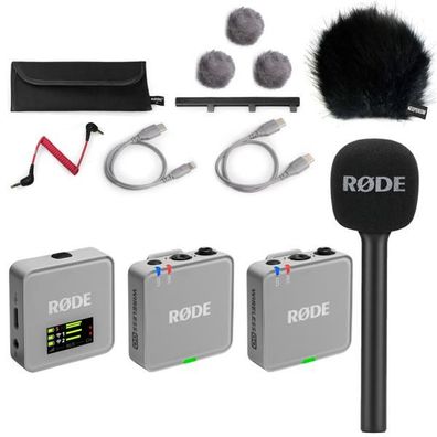 Rode Mikrofon-Funksystem Wireless GO Gen 3 Grau Interview Set 1 BK