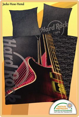 Bettwäsche Hard Rock Cafe Musik Gitarre Baumwolle Qualität Gr. 135x200cm NEU