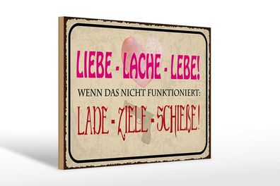 Holzschild Liebe Lache Lebe, 4 verschied Größen, Spruch