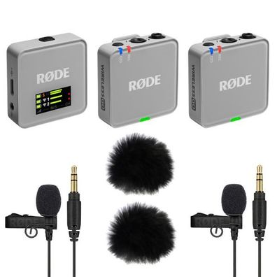 Rode Wireless GO Gen 3 Stone Grau mit 2x Lavalier GO und 2x WS05