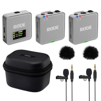 Rode Wireless GO Gen 3 GY mit Charge Case + 2x Lavalier GO und 2x WS05