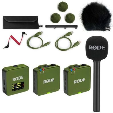 Rode Mikrofon-Funksystem Wireless GO Gen 3 Khaki Interview Set 1 BK