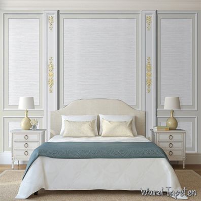 Designer Wandtapete 3D Goldene Stuckleisten Modern Wanddeko 7870