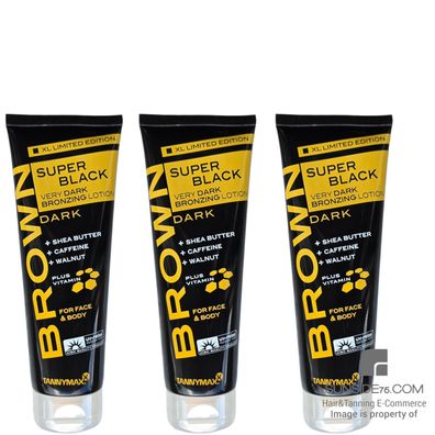 Tannymaxx Brown/Super Black-Very Dark Bronzing Lotion"XL Limited Edition"3×250ml