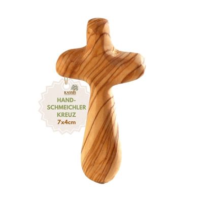 Olivenholz Kreuz Handschmeichler Geschenk zur Kommunion Firmung Taufgeschenk