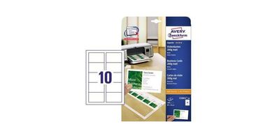 AVERY Zweckform Visitenkarte Superior DIN A4 200g/m² weiß 10 Bl./Pack. 100 St./Pack