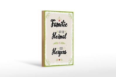 Holzschild Familie ist die Heimat des Herzens, 3 verschied Größen, Spruch