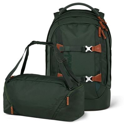 satch pack Set aus pack + Sporttasche PakDuf-25, Nordic Forest Green, Mädche