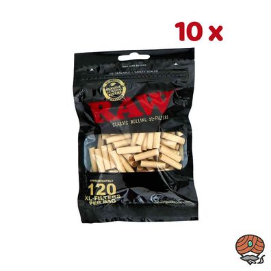 RAW XL-Filter 6 mm Zigarettenfilter, 10x 120er Tüte
