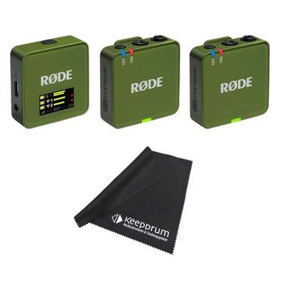 Rode Mikrofon-Funksystem Wireless GO Gen 3 Moss Khaki mit Tuch