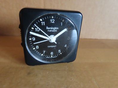 kleine Uhr Wecker schwarz Remington multi-quarz compact ca.5,5 cm H Batteriebetrieben