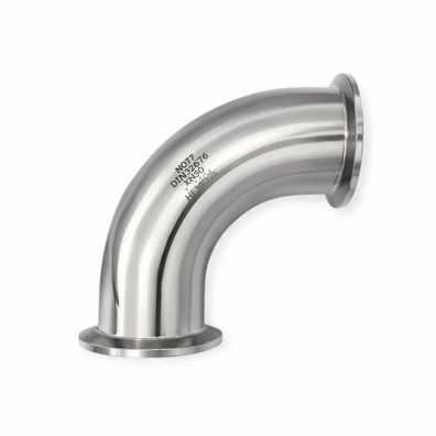 Clampbogen 90° - beidseitige Clamp-Kupplung nach DIN 32676 - Edelstahl 1.4404 / (Nen
