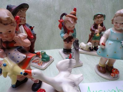 Cortendorf Western Germany "Fliegenpilz" Kinder Figur Tiere Frosch Vogel Gans