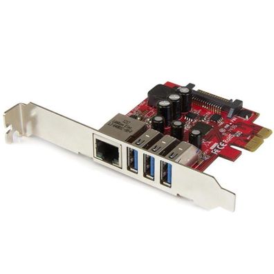StarTech 3 Port PCI Express USB 3.0 Karte mit Gigabit Ethernet