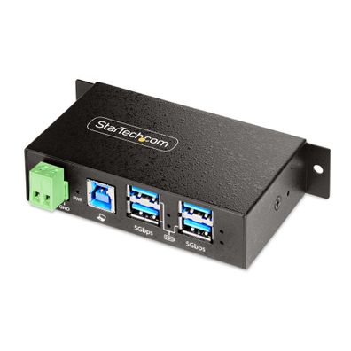 StarTech 4-Port Managed USB Hub with 4x USB-A, Heavy Duty with Metal Industrial Housi