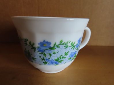 Tasse mit blauen Blume Glas ca. 6,7 cm H Luminarc