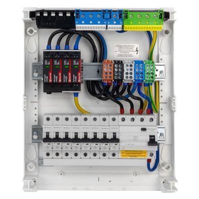 Sicherungskasten Hager Aufputz 8xMCB 1xRCCB 2x12 verdrahtet Verteilerschrank VDE