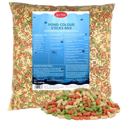 10 - 80 Liter (0,85 - 6 kg) Lyra Pond® Pond Colour Sticks Koi Mix Fischfutter