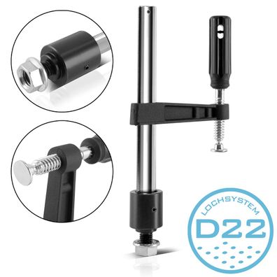 Stahlwerk Spannzwinge / Schraubzwinge 80 x 200 mm mit Fixierbolzen, Anschlag