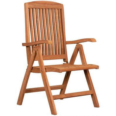 deVries "WOODIE" Hochlehner-Klappsessel aus Teakholz Gartenstuhl 62x54x110 cm