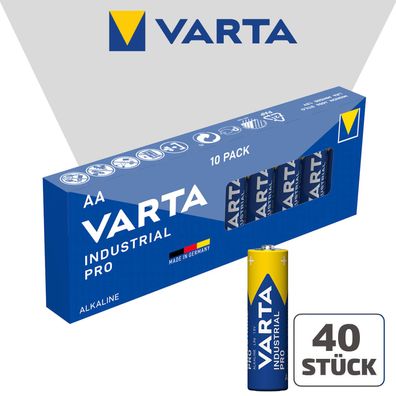 4x 10er Box Varta Industrial Pro 4006 AA Mignon LR6 Alkaline 1,5V Batterie