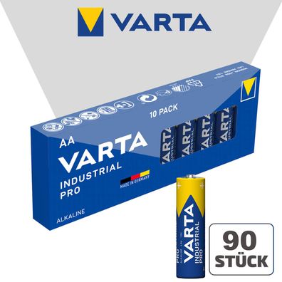 9x 10er Box Varta Industrial Pro 4006 AA Mignon LR6 Alkaline 1,5V Batterie