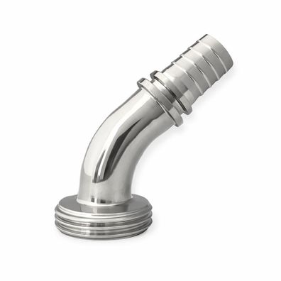 45° Außengewindestutzen DIN 11851 mit Rillenstutzen (ohne Dichtung) / (Größe) DN65