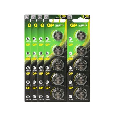 5x 5er Blister GP Knopfzellen CR2032 CR 2032 Lithium Batterien 3V