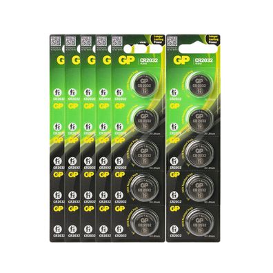 6x 5er Blister GP Knopfzellen CR2032 CR 2032 Lithium Batterien 3V