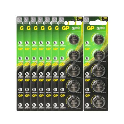 8x 5er Blister GP Knopfzellen CR2032 CR 2032 Lithium Batterien 3V