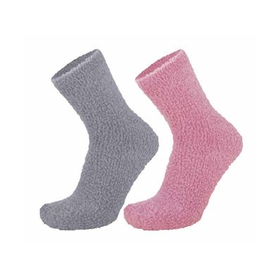 Areco Cozy Socks - Wohlfühlsocken im Doppelpack grau-pink 35-38