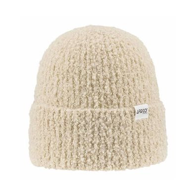 Areco Beanie Damen Bouclé wollweiß
