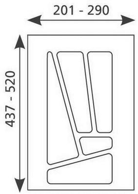 Besteckeinsatz kürzbar 20-29cm Multi 30 Weiß oder Silber Besteckkasten stabil